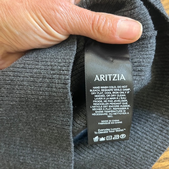 Aritzia Marie top sweater charcoal gray xxs 2xs boatneck boat neck rib ribbed xs - Picture 10 of 14